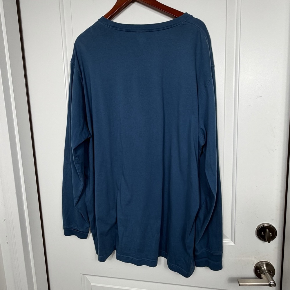 Lands End Super-T Long Sleeve T Shirt Lot 2 Mens XXL Blue Navy Cotton Casual - Picture 5 of 10